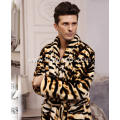 Luxury Printed Velvet Fleece Mens Bathrobe